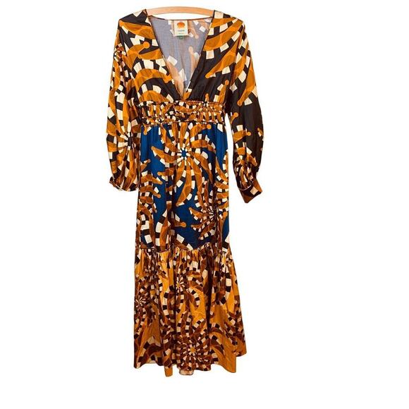 Farm Rio Mixed Bandana Print Maxi Dress Size XS - Picture 3 of 10